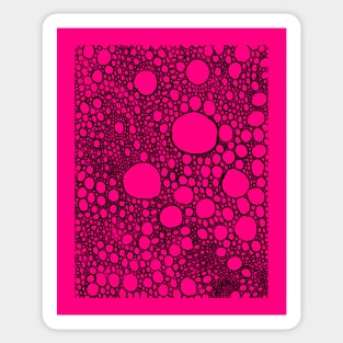 Dots pattern / circle pattern (black on fuchsia) Sticker